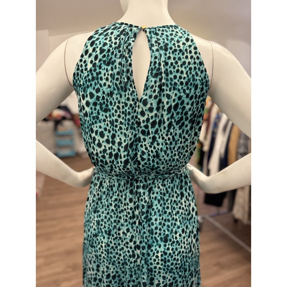 Jennifer Lopez Sleeveless Maxi Dress Sz 6/8 High Keyhole Neck Tie Belt Long Boho - Picture 4 of 11